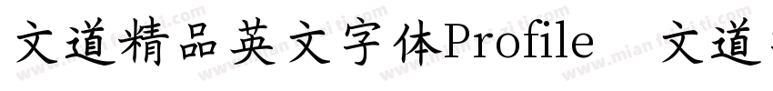 文道精品英文字体Profile   文道字库字体转换